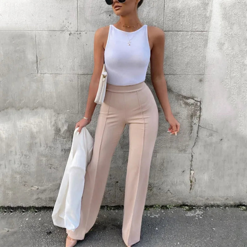 Women's Slim Flared Bell-Bottom Trousers